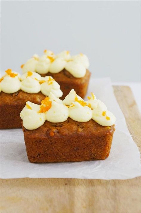 Very Good Carrot Cake | Cakelets & Doilies | Bloglovin’ Mini Loaf Cakes, Carrot Cake Loaf, Mini Carrot Cake, Mini Loaves, Mini Torte, Loaf Cakes, Best Carrot Cake, Individual Cakes, Mini Loaf