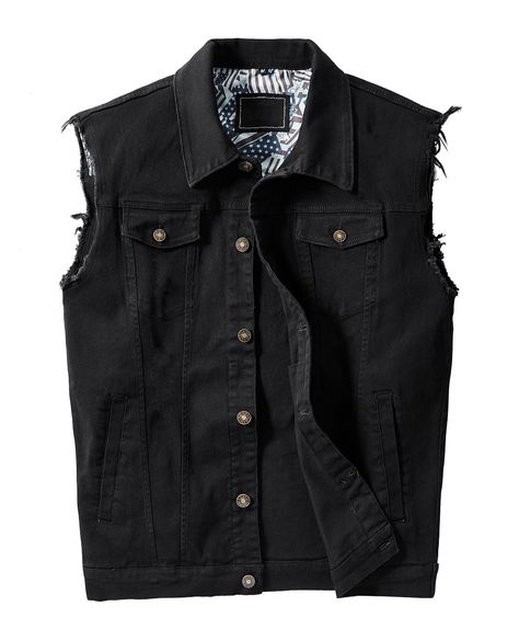 PRICES MAY VARY. 80% Cotton, 20% Polyester Imported Cotton lining Button closure Machine Wash ❤【Design】- This sleeveless jacket has raw edges on the part that touches the arm for more comfort. The classic lapel design and slim fit make this vest more shaped and show off your flattering figure. All the details make this vest even more stylish and classic. ❤【Multi-pocket】- 2 button chest pockets, 2 side entry hand pockets, and 2 inner pockets to store valuables such as mobile phones, keys, or wall Sleeveless Leather Jacket, Spring Outfit Women, Denim Retro, Chaleco Casual, Moto Vintage, Jean Vest, Vest Coat, Sleeveless Jacket, Vest Fashion