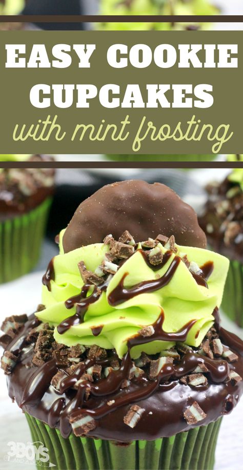 mint and chocolate cupcakes Andes Mint Cupcakes, Andes Chocolate, Grasshopper Cookies, Mint Chocolate Cupcakes, Mint Cupcakes, Andes Mint Chocolate, Mint Frosting, Andes Mint, Mint Recipes