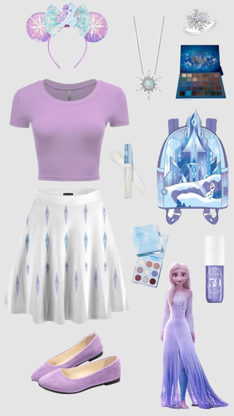 Elsa Doaneybounding #disney #elsa #disneybound #princesselsa #outfitinspo Elsa Disneybound, Disney Bounding, Disney Elsa, Disney Bound Outfits, Princess Elsa, Disney World Trip, World Traveler, Aesthetic Clothes, Disney World