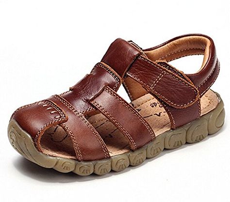 Zicoope Leather Outdoor Sport Sandals for Boys (Toddler/Little Kid) * See this great product. Boys Leather Sandals, Boys Summer Shoes, Toddler Girl Dress Shoes, Soft Leather Sandals, Shoes Inspiration, Girls Dress Shoes, Boys Summer, Boys Sandals, Closed Toe Sandals