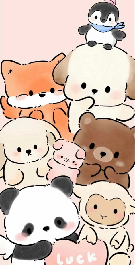 Cute Animal Wallpaper Iphone, Animals Wallpaper Aesthetic, Kawaii Pets, Wallpaper Fofo, Cute Panda Drawing, Ipad Mini Wallpaper, Cute Small Drawings, Cute Iphone Wallpaper Tumblr, Simplistic Wallpaper