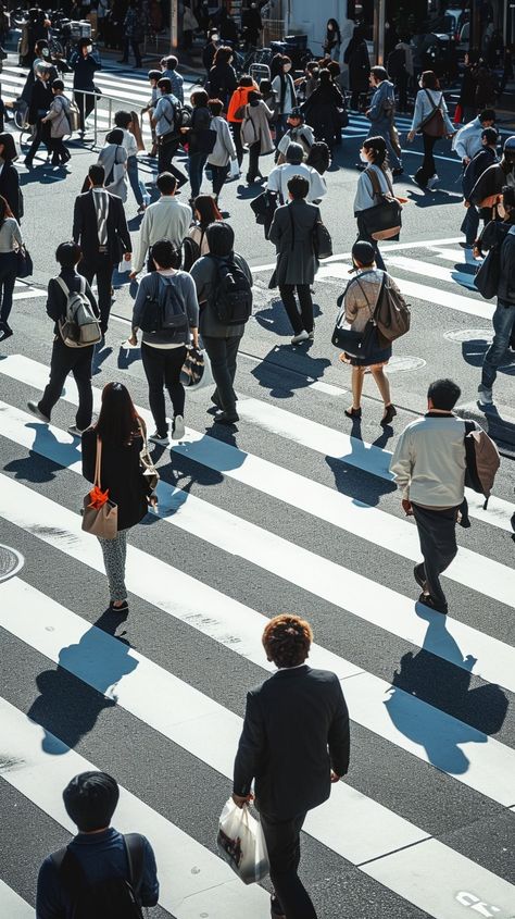 Busy Urban Crossing: A bustling city scene as numerous pedestrians cross the street at a busy urban intersection. #pedestrians #crossing #city #street #urban #shadows #sunlight #busy #aiart #aiphoto #stockcake https://ayr.app/l/RiRD Clean Urban Aesthetic, Famous Street Photography, Urban Life Photography, Downtown Photography City Streets, City Street Photoshoot, Urban Environment Photography, Busy Street Photography, Urban City Photography, People In City