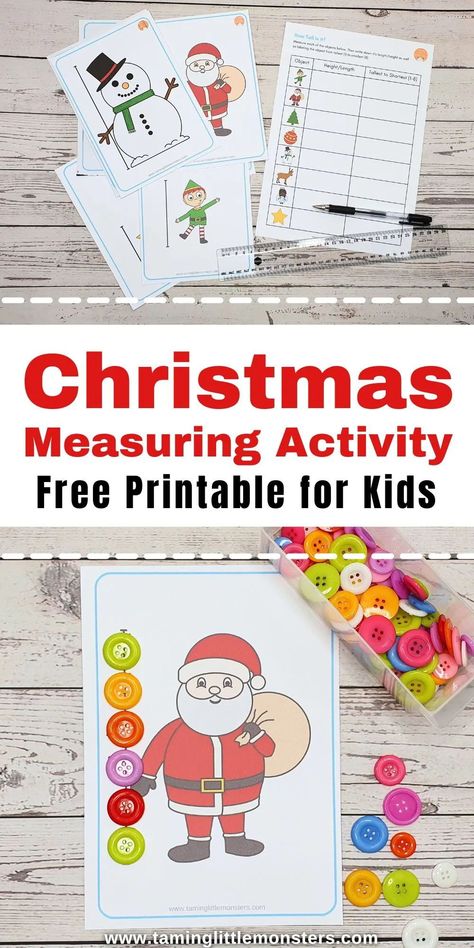 This Christmas Measuring Activity is a fun free printable for kids.
Help preschoolers and kindergarteners learn some math this holiday season.

#math #STEM Christmas #preschool #kindergarten Holiday Math Kindergarten, Christmas Measuring Activities, Christmas Measurement Kindergarten, Reindeer Math Activities Preschool, Free Christmas Activities Preschool, Christmas Math Preschool Activities, Christmas Measurement Activities, Christmas Math For Preschool, Christmas For Toddlers Activities