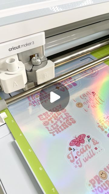 Watch how I create Holographic Printable Vinyl stickers. I love how these really glow and when you move the stickers in different lightin... | Instagram Holographic Vinyl Ideas, Holographic Stickers Printable, Cardstock Crafts, Holographic Stickers, Different Lighting, Printable Vinyl, Diy Stickers, Printable Stickers, Cricut Crafts