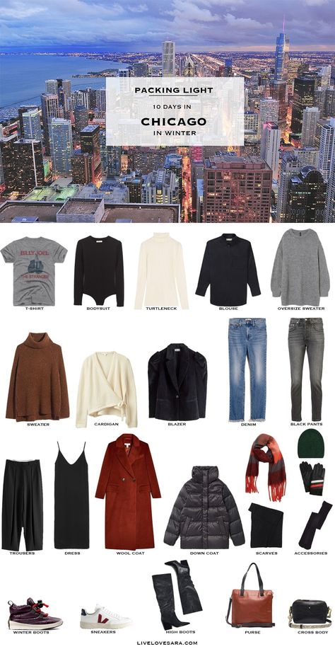 What to pack for Chicago packing list | Chicago Outfit Ideas | What to Wear in Chicago | US Packing list | Winter Packing List | What to Wear in the US | Packing Light | Capsule Wardrobe | travel wardrobe | Fall packing list | travel capsule | livelovesara Packing List Winter, Chicago In Winter, Fall Japan, Winter In Chicago, Fall Packing List, Fall Chicago, Chicago Fall, Fall Packing, Winter Packing List