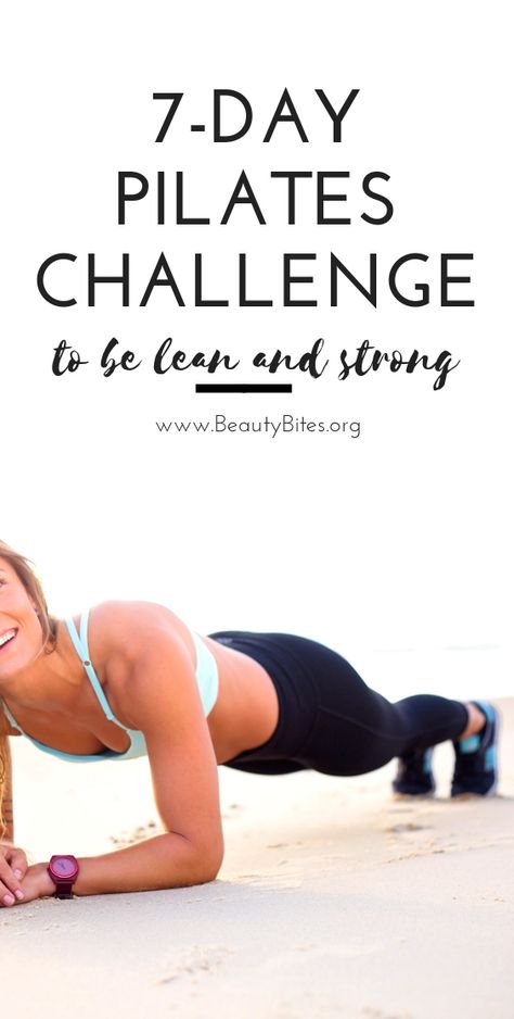 One Week Pilates Workout Plan To Get Lean And Strong - Beauty Bites Trx Pilates, Full Body Pilates Workout, Beginner Pilates, Cardio Pilates, Pilates Workout Plan, Pilates Workout Videos, Pilates Challenge, Pilates Workout Routine, Pilates Routine