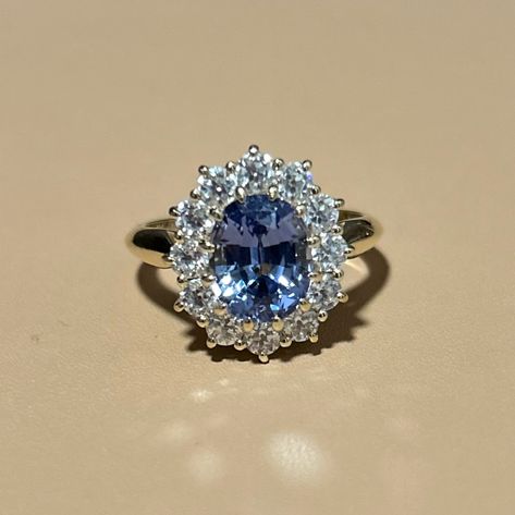 The “Princess Diana” ring in a lighter stone! Sooooo pretty’ #engagementring #coloredMoissanite #ladybirdgems #ring #jewelry #princessdiana Princess Diana Wedding Ring, Diana Wedding Ring, Royalty Dr, Princess Diana Ring, Princess Diana Wedding, Diana Ring, Diana Wedding, Moissanite Jewelry, July 28