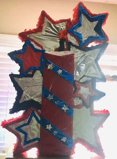 4th Of July Pinata, How To Make Pinata, Baby Olivia, Bday Ideas, Hot Glue, Twinkle Twinkle, Fireworks, 4th Of July, Art