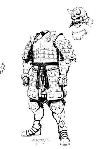 Samurai armor 1 Drawing Armor Reference, Samoraii Drawing, Samurai Armor Tattoo, Samurai Reference Pose, Japanese Samurai Drawing, Samurai Art Reference, Samurai Armor Design Drawing, Samurai Armor Drawing, Samurai Clothing Drawing