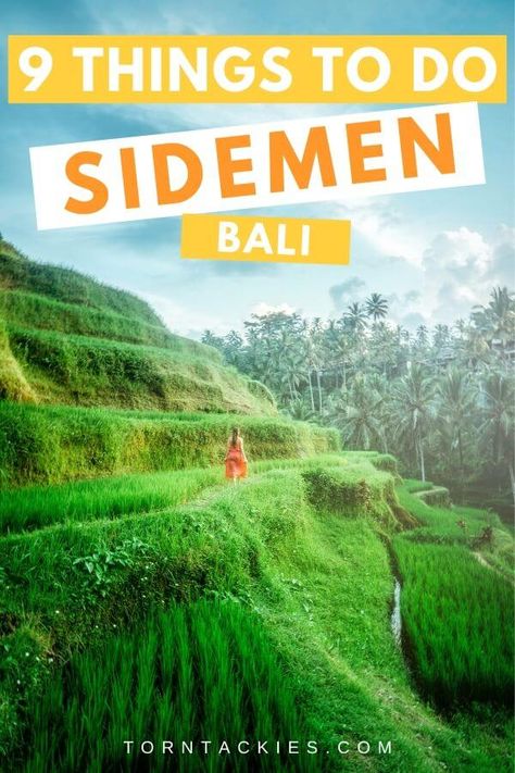 Planning your trip to Bali, Indonesia but looking for beautiful places in Bali? Head straight to Sidemen, Bali. It's a rural village north of Ubud and close to Mount Agung where you'll find scores of Instagram locations. Find out more here! things to do in sidemen bali | travel east bali indonesia | bali travel instagram | bali bucket lists | east bali things to do | bali things to do in ubud | bali rice terraces | torn tackies travel #baliindonesia #thingstodo #ubudbali #balitips #indonesia Things To Buy In Bali, East Bali, Mount Agung, Places In Bali, Trip To Bali, Travel Bali, Rural Village, Visit Asia, Bali Travel Guide