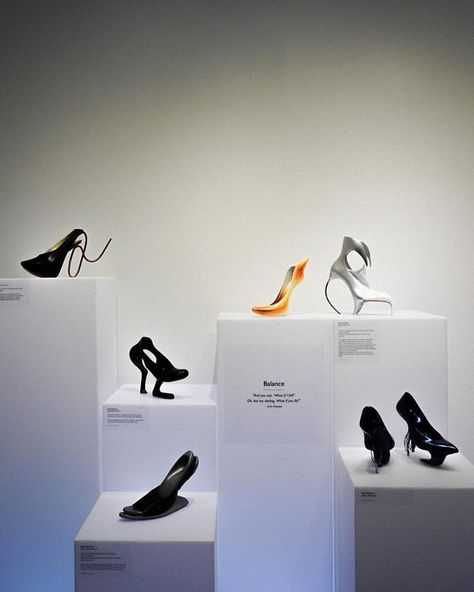 'Visionary' Pop-up Exhibit in NYC Showcases Art Shoes Inspired by Israel's Famed Bezalel Academy – Tablet Magazine Tradeshow Shoes, Shoe Installation Art, Shoe Exhibition, Sneaker Exhibition, Bata Shoe Museum Toronto, Footwear Showroom Interior Shoe Display, Art Shoes, Futuristic Shoes, Creative Shoes