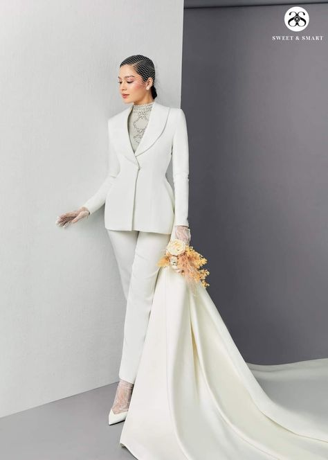 #womantuxedo #design#creation#whitetuxedo#myanmar#myanmardesigner #design#asia#weddingdress#bridaltuxedo#Tuxedo#Fashion#HauteCoutureweddingdress Bridal Tuxedo Women, Tuxedo Fashion, Bridal Tuxedo, Tuxedo Women, Myanmar, White Formal Dress, Gentleman, Umbrella, Wedding Dresses