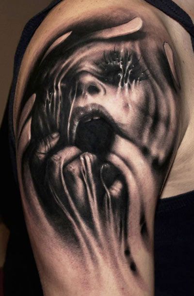 Riccardo Cassese: The scream Tattoo Of Face, Realism Face Tattoo, Screaming Face, Black And Gray Tattoo, Gray Tattoo, Skull Rose Tattoos, Tattoo Filler, Evil Tattoos