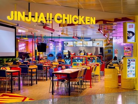 Jinjja Chicken Changi Airport T2 Outlet on Behance Korea Restaurant, Commercial Ideas, Cities In Korea, Fried Chicken Restaurant, Chicken Shop, Korean Chicken, Changi Airport, Ramen Restaurant, Fast Casual Restaurant