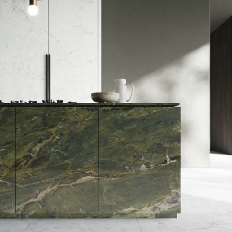 Green Marble Kitchen Countertops, Green Marble Kitchen, Verde Kitchen, Green Granite Countertops, Marble Kitchen Countertops, Granite Kitchen Countertops, Green Kitchen Designs, Countertops Granite, Marble Countertops Kitchen