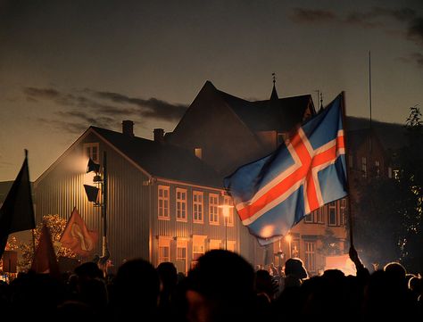 Blue mountains ice and fires represented in the Icelandic flag     | by Sverrir Thorolfsson Iceland Aesthetic, Iceland Flag, Iceland Island, Gap Year Travel, Iceland Photos, Blue Mountains, Gap Year, Iceland Travel, Blue Mountain