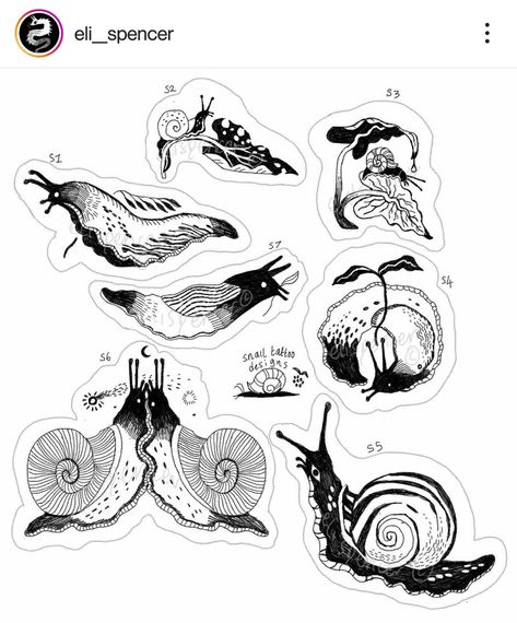 Eli Spencer, Snail Tattoo, Sigil Tattoo, 1 Tattoo, Black Ink Tattoos, Slug, Body Mods, Tattoo Shop, Art Drawings Sketches