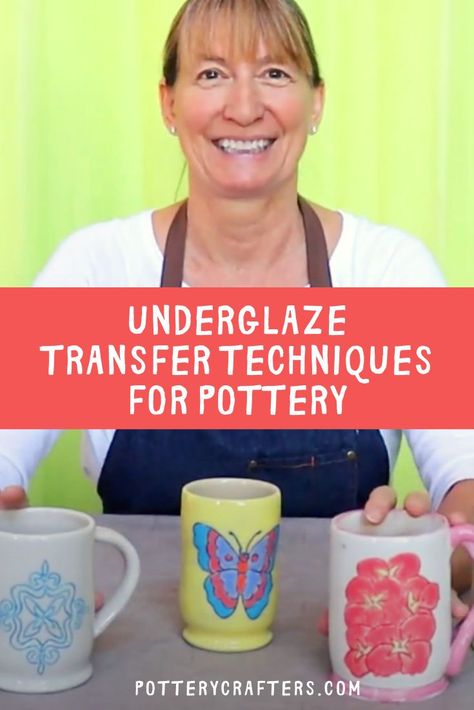 Want to learn some underglaze transfer techniques to use in your pottery making? Check this video for easy trace and transfer tips - it's easier than it looks! #pottery #underglaze #potteryglazing Using Tape To Glaze Pottery, Pottery Decals Image Transfers, Under Glaze Transfers, Pottery Transfer Paper, Pottery Underglaze Transfers, Pottery Transfer Ideas, Slip Transfer Pottery, Underglaze Transfer Pottery, Pottery Transfers