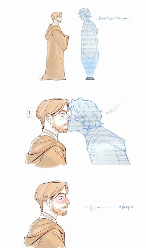 Obi Wan Fanart, Anakin Obi Wan, Funny Star Wars Memes, Star Wars Obi Wan, Star Wars Anakin, Family Drawing, Star Wars Comics, Star Wars Ships, Star Wars Artwork