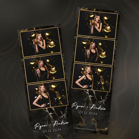 Black And Gold Photo Booth Ideas, Photobooth Black And Gold, Photobooth Strip Design, Save The Date Photobooth Strip, Save The Date Photo Booth Strip, School Games For Kids, Nature Wedding Invitations, Resume Cover Letter Template, Debut Ideas