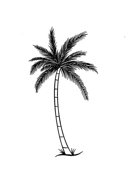 Palm Tree Outline Tattoo, Simple Palm Tree Tattoo, Palm Tree Tattoo Men, Palm Tree Tattoo Design, Palm Tree Stencil, Palm Tree Outline, Egypt Tattoo Design, Barcode Tattoo, Vietnam Tattoo