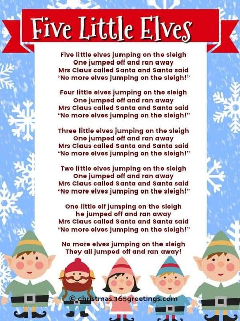 The little elves Preschool Christmas Songs, Christmas Concert Ideas, December Preschool, Preschool Poems, Christmas Songs For Kids, Toddler Songs, Christmas Songs Lyrics, Best Christmas Songs, Xmas Songs