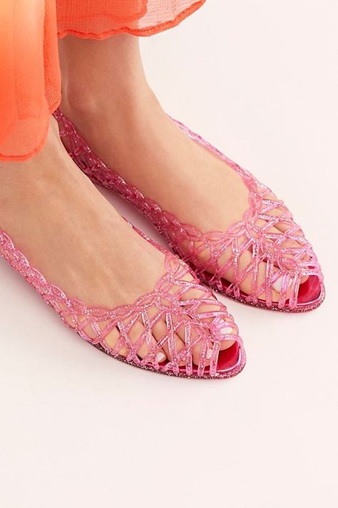 Free People Kelly Jelly Flats Pointy Flats, Jelly Flats, Embroidered Flats, Patent Leather Ballet Flats, Embellished Flats, Bit Loafers, Bow Flats, Jelly Shoes, Star Shoes