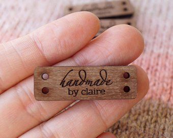 Wood Labels, Knitting Labels, Custom Leather Wallet, Name Tag Design, Personalized Clothing, Wood Tags, Mason Jar Gifts, Fabric Labels, Leather Label