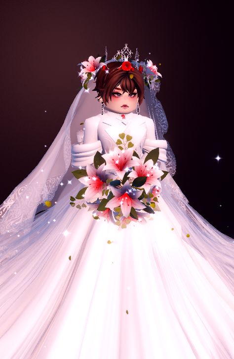 i was gonna photoshop them together because i have no friends who play rh but it didnt work. || #royalehigh #royalehighoutfit #wedding #wed #lgbtq Roblox Wedding, Rh Fits, No Friends, Aesthetic Roblox Royale High Outfits, Royale High, I Have No Friends, Wedding Outfit, Photoshop, Quick Saves