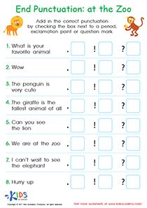 Sentence Rules, Worksheets 1st Grade, Punctuation Activities, Punctuation Worksheets, Counting Practice, English Grammar For Kids, Abc Worksheets, English Grammar Rules, Grammar For Kids