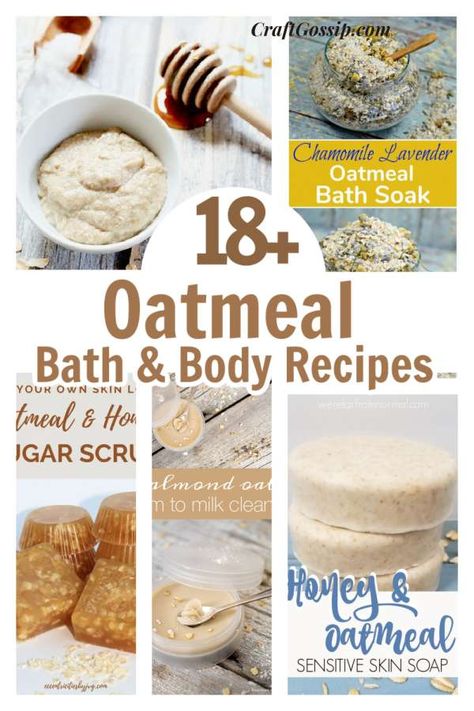 This roundup is all about Oatmeal. We know that oatmeal is good for out tummies but did you know it is even better when applied to our skin. Oatmeal is a natural exfoliant, and as an exfoliation, layers of dull … Read More... Oatmeal Skin Care, Oatmeal Scrub Diy, Oatmeal Bath Recipe, Bath And Body Recipes, Spa Facials, Bath Soak Recipe, Oatmeal Scrub, Diy Oatmeal, Homemade Goods