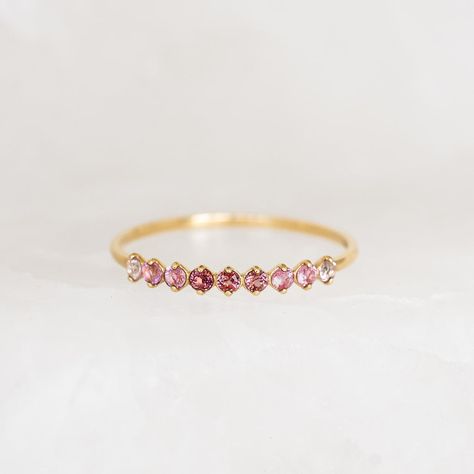 July Birthstone Ring 14k Gold - Ombre Tourmaline Pink Gold Rings, Born In July, Graduation Rings, July Birthstone Ring, Love And Friendship, Engagement Rings Marquise, Mother Rings, Tourmaline Stone, Garnet Stone