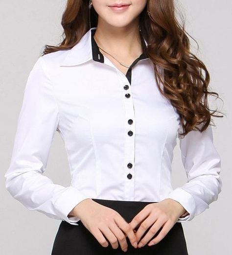 Ladies Shirts Formal, Formal Women, Ladies Office, Office Uniform, Corporate Attire, Office Wear Women, Fashion Tops Blouse, Casual Shirt Women, Uniform Shirts