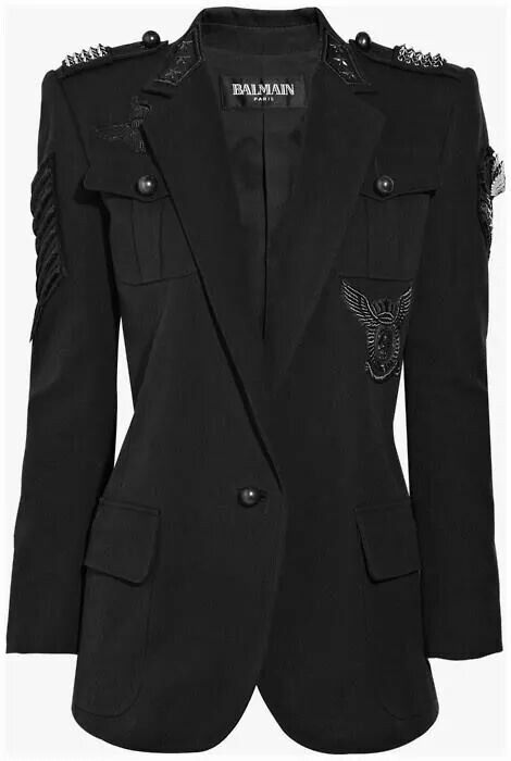 Nice Balmain Women, Military Blazer, Nyc Fashion, Military Inspired, Dark Fashion, Black Blazer, Mode Inspiration, Women Clothes, Military Fashion