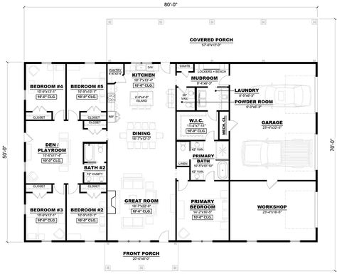 Simple Floor Plans Open Concept 4 Bedroom, 5 Bed Barndominium Rustic, 5 Bed Barndominium Scandinavian, Barn House Woodworking Plans, Shop Blue Prints, Simple 5 Bedroom House Plans Open Floor, Laundry Room Size Layout House Plans, Metal Shop House Plans 40x40, 60x40 Metal Building Home With Shop