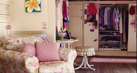 Claire brown’s room in aquamarine Aquamarine Bedroom, Aquamarine Room, Brown Room Aesthetic, Y2k Childhood, Tropical Y2k, 2000s Room, Tropical Core, Brown Room, Adventure Room