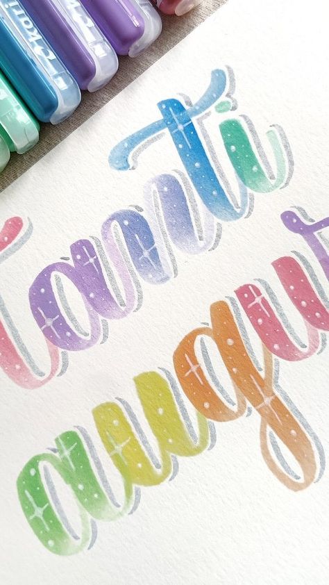 Live⚡ . . . I used: ✒️ Karin markers neon colors @karinmarkers ✒️Tombow dual brush pen in color 95 (light gray) @tombow.italia 🖌️ Pentel… | Instagram Neon Markers, Tombow Dual Brush Pen, Water Brush, Lettering Challenge, Brush Markers, Beautiful Lettering, White Pen, Brush Calligraphy, Lettering Practice