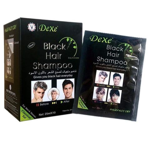 10 PCS Dexe Black Hair Shampoo Instant Hair Dye for Men Women Black Color - Simple to Use - Hair Dye Permanent - Last 30 days - Natural Ingredients, Black Hair Dye Shampoo Great Choice for Woman&Man Black Hair Types, Black Hair Shampoo, Black Shampoo, Shampoo Natural, Dyed Hair Men, Hair Dye Shampoo, Natural Hair Shampoo, Temporary Hair Dye, Mens Shampoo