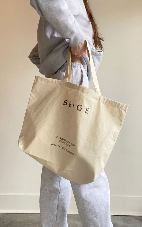 BEIGE limited edition reusable canvas tote – Canvas Bag Design, Beige Tote Bag, Beige Tote, Aesthetic Bags, Cream Aesthetic, Mia 3, Beige Aesthetic, Brown Aesthetic, Everyday Bag