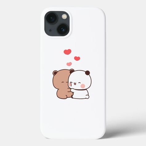 Cute Panda bear couple, bubu dudu Birthday Card Bubu Dudu Birthday, Dudu Bubu, Bear Couple, Phone Case Diy Paint, Panda Drawing, Bubu Dudu, Mobile Cover, Fun Easy Crafts, Diy Paint