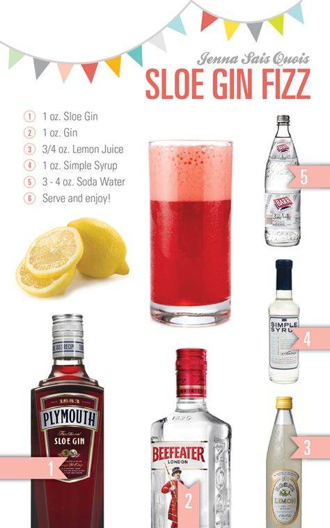 Cocktail Hour: Sloe Gin Fizz Slow Gin Fizz, Sloe Gin Fizz, Gin Fizz Recipe, Fruity Party, Types Of Drinks, Best Gin Cocktails, Recipe For Teens, Sloe Gin, Friday Fun