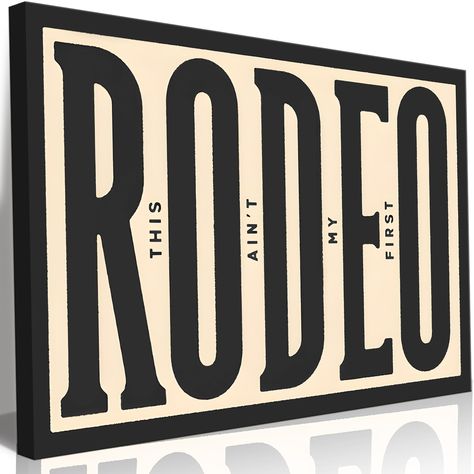 PRICES MAY VARY. [Black and White Wall Art]: Available in size 16"x24" (40x60cm), The picture frame has hooks installed and is ready to hang. [Stylish Western Decor]: The black and white contrast creates a striking visual effect for the word "This Ain't My First Rodeo" on the artwork, showcasing a stylish and minimalist design. [Western Artwork for Walls]:This piece is perfect for decorating your home, whether it's your living room, bedroom, kitchen, apartment, office, hotel, restaurant, bathroo Office Western Decor, Elevated Wall Art, Farmhouse Metal Wall Decor, Modern Western Room Decor, Western Themed Decor, Black Western Home Decor, Western Boho Apartment Decor, Western Wall Decor Living Room, Nashville Home Decor