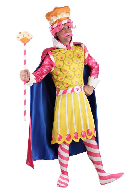 PRICES MAY VARY. Polyester,Satin Size: Small 100% polyester Satin tunic has all over graphics, zipper down center back Tunic has fiber filled shoulder detail and sleeve cuffs Satin cape with foam collar has hook and loop fastener to secure on neck Step into a world of adventure and imagination with our King Kandy Candy Land Costume for Men! Whether you're an adventurer at heart, or just looking for a unique outfit for a special occasion, this stunningly detailed costume is sure to make an impact Candyland Outfit, Candyland Costume, Candy Land Costumes, Satin Tunic, Candy Costumes, For King And Country, Costume For Men, Costumes For Couples, Fun Costumes