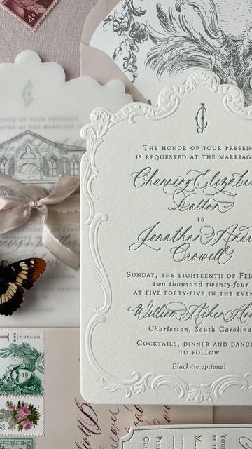 Nicole | Invitation Designer on Instagram: "Emboss and letterpress < 🤍 > dimension for a wedding in South Carolina . . . . #fineartcuration #fineartcalligraphy #weddinginspiration #weddingideas #weddingday #weddingplanner #weddinginspo #weddingphotography #bridetobe #weddingcalligraphy #weddingdetails #marthastewartweddings #weddingstyle #weddingvenue #weddingplanning #southernwedding #luxurypaper #weddingdetail #weddingceremony #weddingdecorations #paperlove #weddingphotographer #luxuryweddingplanner #filmphotography #weddinggoals #weddingpapergoods #destinationwedding #fineartwedding #weddinginvitation #realwedding" Concrete Wedding, Embossed Wedding Invitations, Wedding Website Design, Dream Wedding Decorations, Wedding Invitation Inspiration, Custom Wedding Stationery, Letterpress Invitations, Print Studio, Luxury Wedding Planner