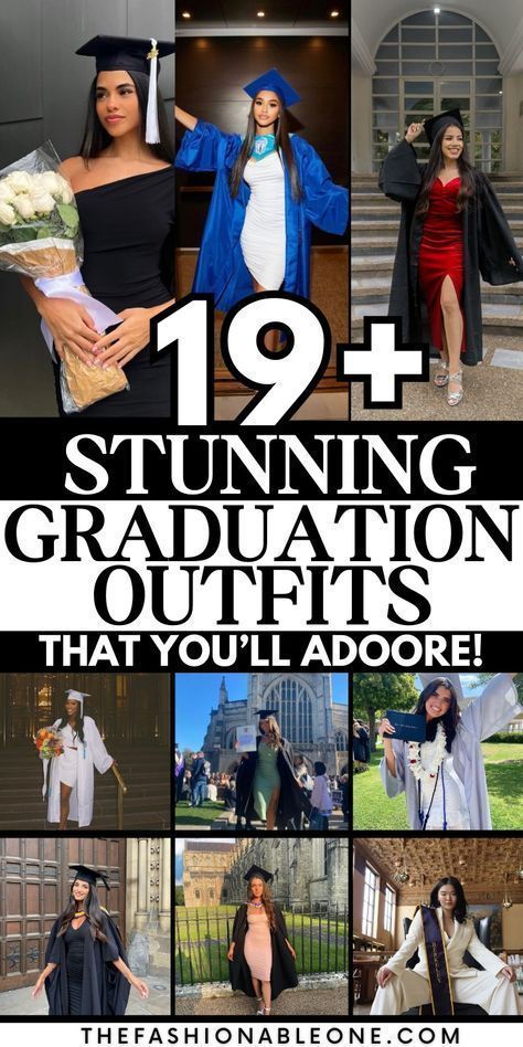 Graduation Wear Outfit Ideas, Graduation Outfit Ideas Under Gown, Medical School Graduation Outfit, Graduation Dress With Gown, Nurse Graduation Outfit, Plus Size Graduation Outfit College, High School Graduation Outfits, Graduation Day Outfit Ideas, Graduation Dress Ideas University