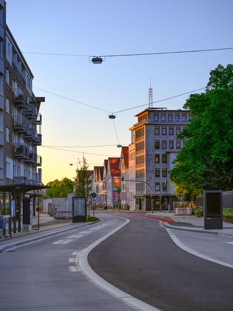 Dawn at the Friedrich-Verleger-Straße. Germany Streets, Bielefeld Germany, Photography Fujifilm, Early Morning Walk, Dawn Photography, Walking City, City Library, Morning Walk, Police Station