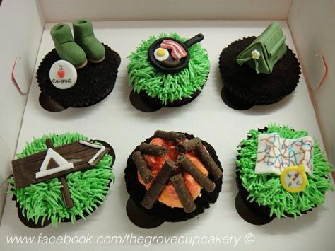 Southern Blue Celebrations: CAMPING THEMED CAKES, CUPCAKES, & COOKIES Camping Cakes, Star Wars Cookies, Camp Tent, Cupcake Wars, Cake Classes, Specialty Cake, Shower Desserts, Cake Games, Festival Camping