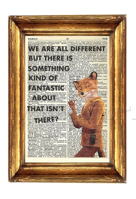 Fantastic Mr Fox Dictionary Print Wall Decor by DictionaryCorner