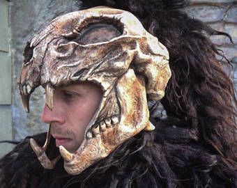 Richard Battle helmet Animal Skull Mask, The Kurgan, Christopher Lambert, Bone Armor, Clancy Brown, Larp Props, Skull Helmet, Cosplay Helmet, Mascaras Halloween